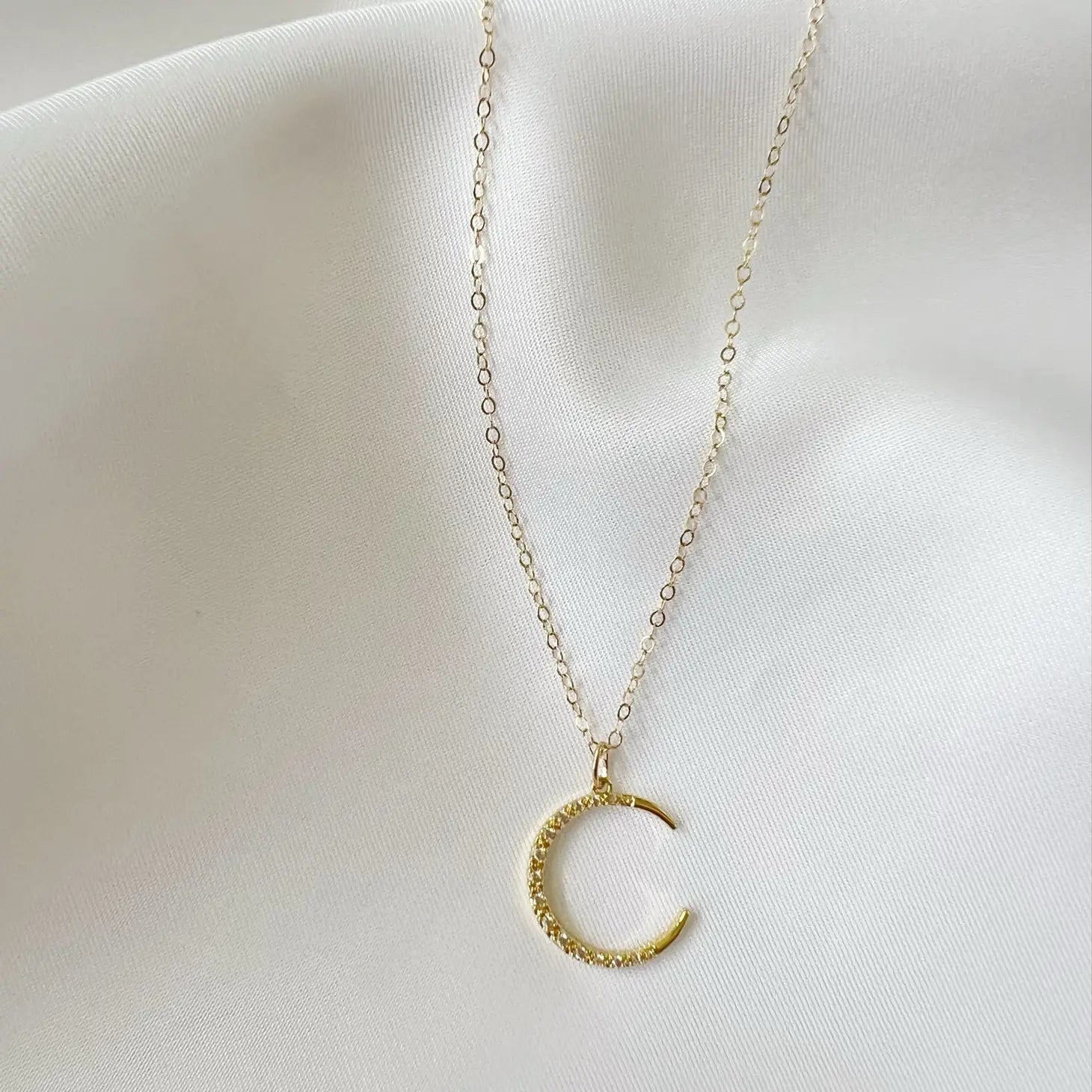 Luna Crescent Moon Necklace – Petal & Slate