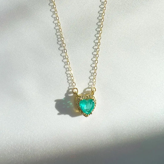 Green with Envy Emerald Heart Necklace