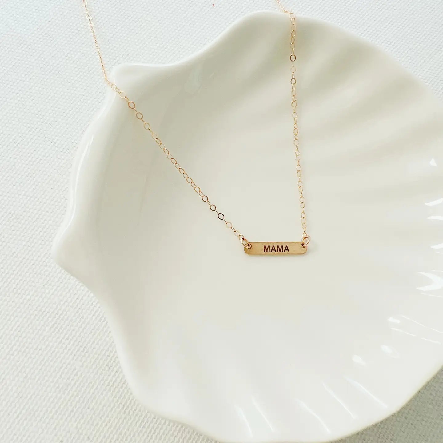 Mama Engraved Bar Necklace