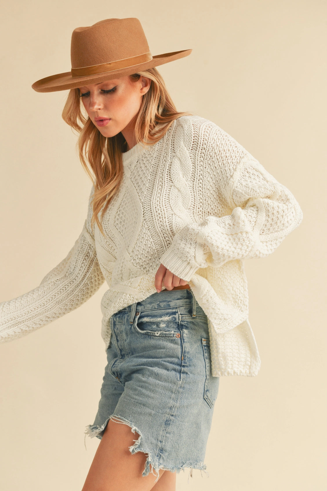 Adela Cable Knit Sweater – Petal & Slate