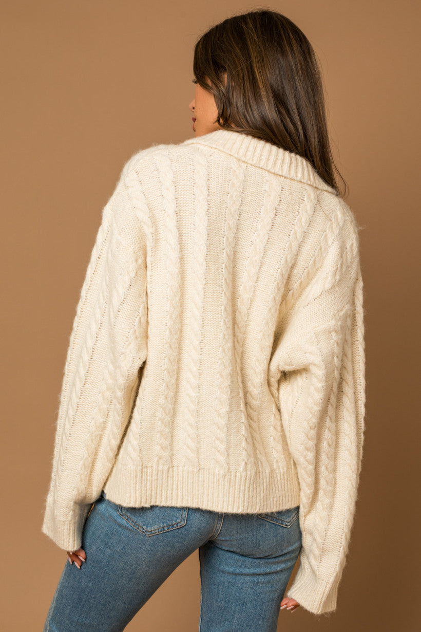 Stanton Collared Cable Cardigan